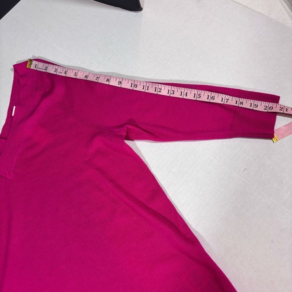 Anthropologie Moth Pink/Rose V Neck 3/4 Sleeve Merino Wool Sweater NWT Small - Picture 13 of 13